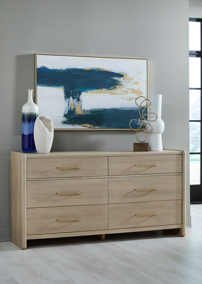 Modus Furniture - Gardenia Six Drawer Oak Wood Dresser in Chai - SDTK82 view 9