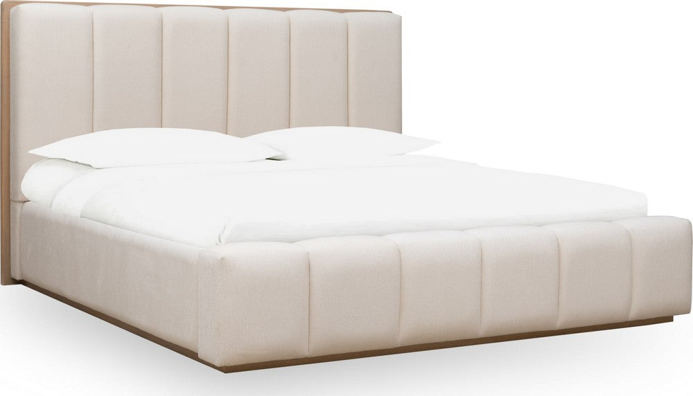 Modus Furniture - Gardenia Wood Frame Upholstered California King-Size Platform Bed in Cotton and Chai - SDTKH6 view 1