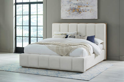 Modus Furniture - Gardenia Wood Frame Upholstered California King-Size Platform Bed in Cotton and Chai - SDTKH6 view 6