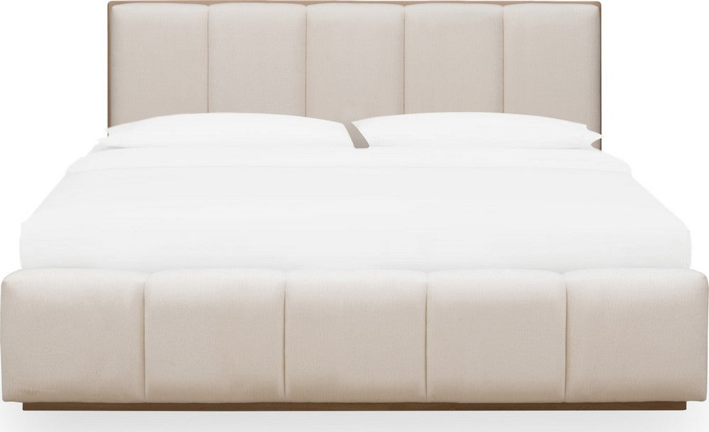 Modus Furniture - Gardenia Wood Frame Upholstered King-Size Platform Bed in Cotton and Chai - SDTKH7 view 2