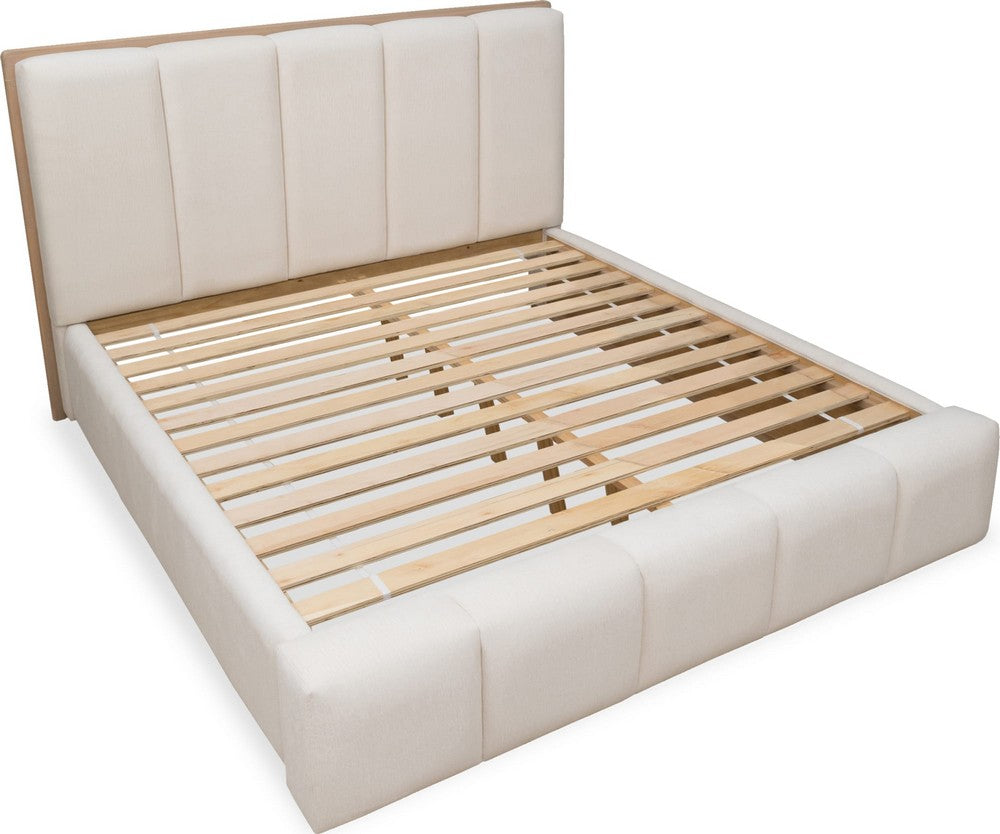 Modus Furniture - Gardenia Wood Frame Upholstered King-Size Platform Bed in Cotton and Chai - SDTKH7 view 4