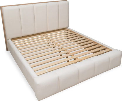 Modus Furniture - Gardenia Wood Frame Upholstered King-Size Platform Bed in Cotton and Chai - SDTKH7 view 4