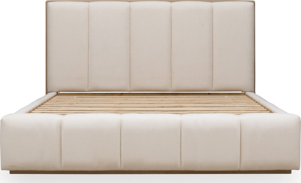 Modus Furniture - Gardenia Wood Frame Upholstered King-Size Platform Bed in Cotton and Chai - SDTKH7 view 5