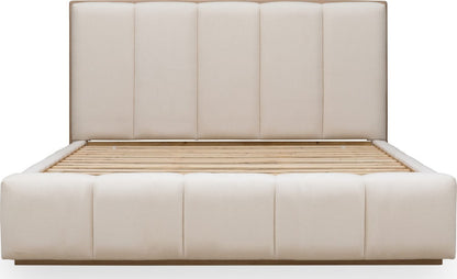 Modus Furniture - Gardenia Wood Frame Upholstered King-Size Platform Bed in Cotton and Chai - SDTKH7 view 5
