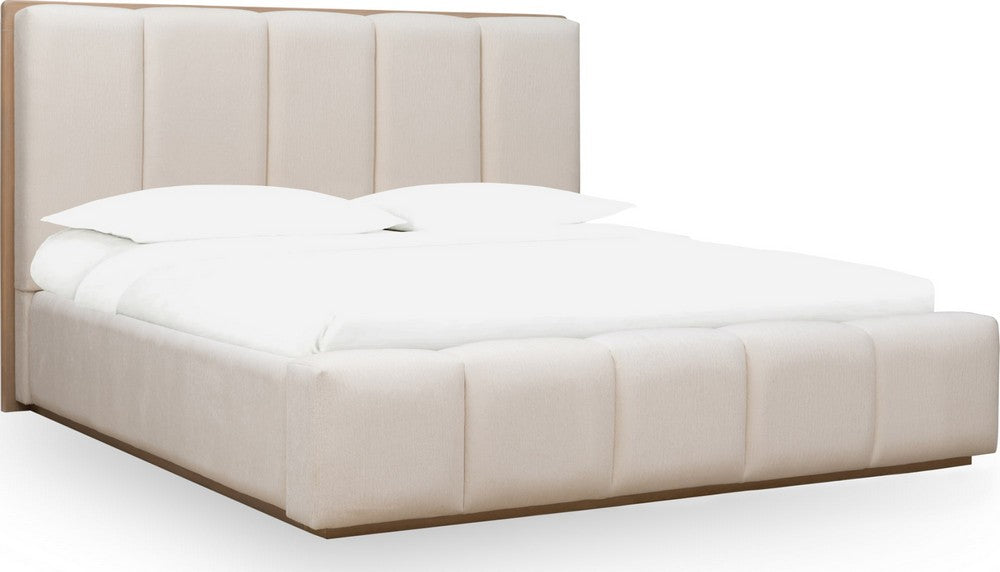 Modus Furniture - Gardenia Wood Frame Upholstered Queen-Size Platform Bed in Cotton and Chai - SDTKH5 view 1