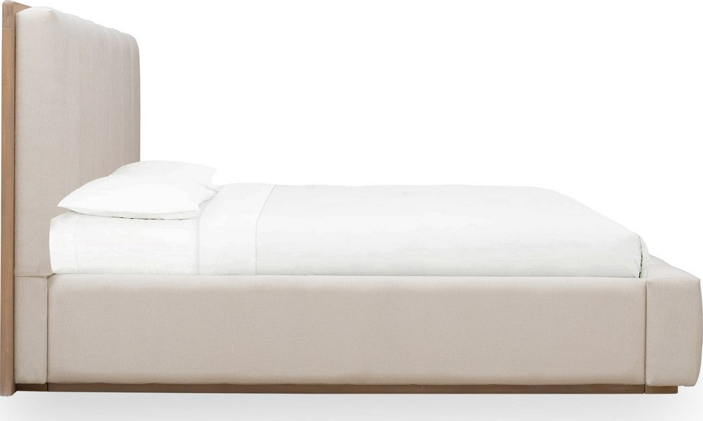 Modus Furniture - Gardenia Wood Frame Upholstered Queen-Size Platform Bed in Cotton and Chai - SDTKH5 view 3