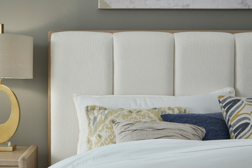 Modus Furniture - Gardenia Wood Frame Upholstered Queen-Size Platform Bed in Cotton and Chai - SDTKH5 view 5