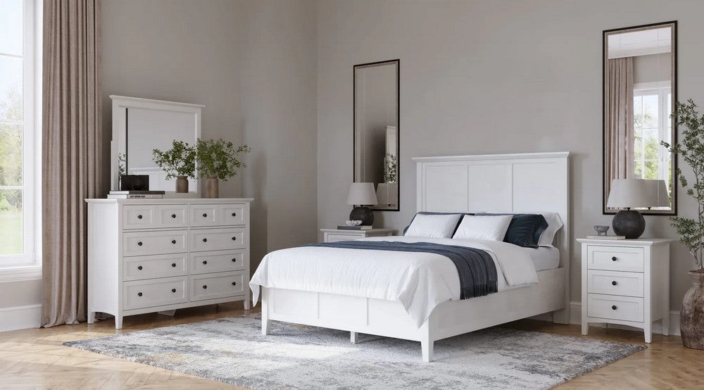 Modus Furniture - Grace California King-size Three Panel Bed in Snowfall White - PNRAL6 view 11