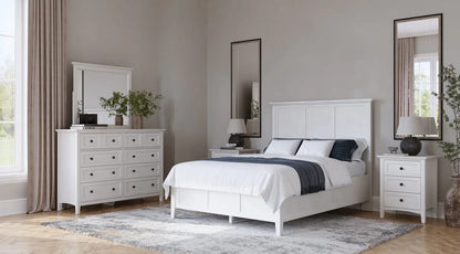 Modus Furniture - Grace California King-size Three Panel Bed in Snowfall White - PNRAL6 view 11