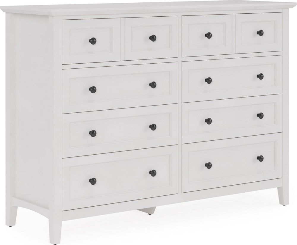 Modus Furniture - Grace Eight Drawer Dresser in Snowfall White (2024) - PNRA82A view 1