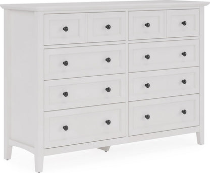 Modus Furniture - Grace Eight Drawer Dresser in Snowfall White (2024) - PNRA82A view 1