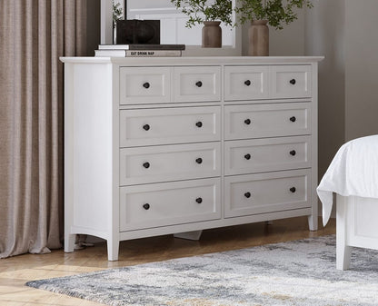 Modus Furniture - Grace Eight Drawer Dresser in Snowfall White (2024) - PNRA82A view 6