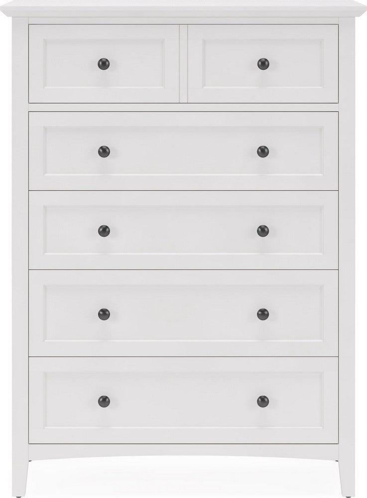 Modus Furniture - Grace Five Drawer Chest in Snowfall White (2024) - PNRA84A view 2