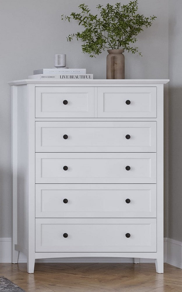 Modus Furniture - Grace Five Drawer Chest in Snowfall White (2024) - PNRA84A view 6