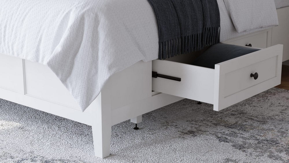 Modus Furniture - Grace Four Drawer Full-size Platform Storage Bed in Snowfall White - PNRAD4 view 9