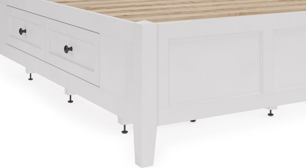 Modus Furniture - Grace Four Drawer King-size Platform Storage Bed in Snowfall White - PNRAD7 view 7