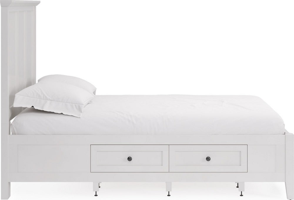 Modus Furniture - Grace Four Drawer Queen-size Platform Storage Bed in Snowfall White - PNRAD5 view 3