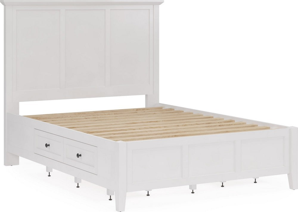 Modus Furniture - Grace Four Drawer Queen-size Platform Storage Bed in Snowfall White - PNRAD5 view 4
