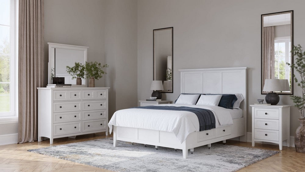 Modus Furniture - Grace Four Drawer Queen-size Platform Storage Bed in Snowfall White - PNRAD5 view 11