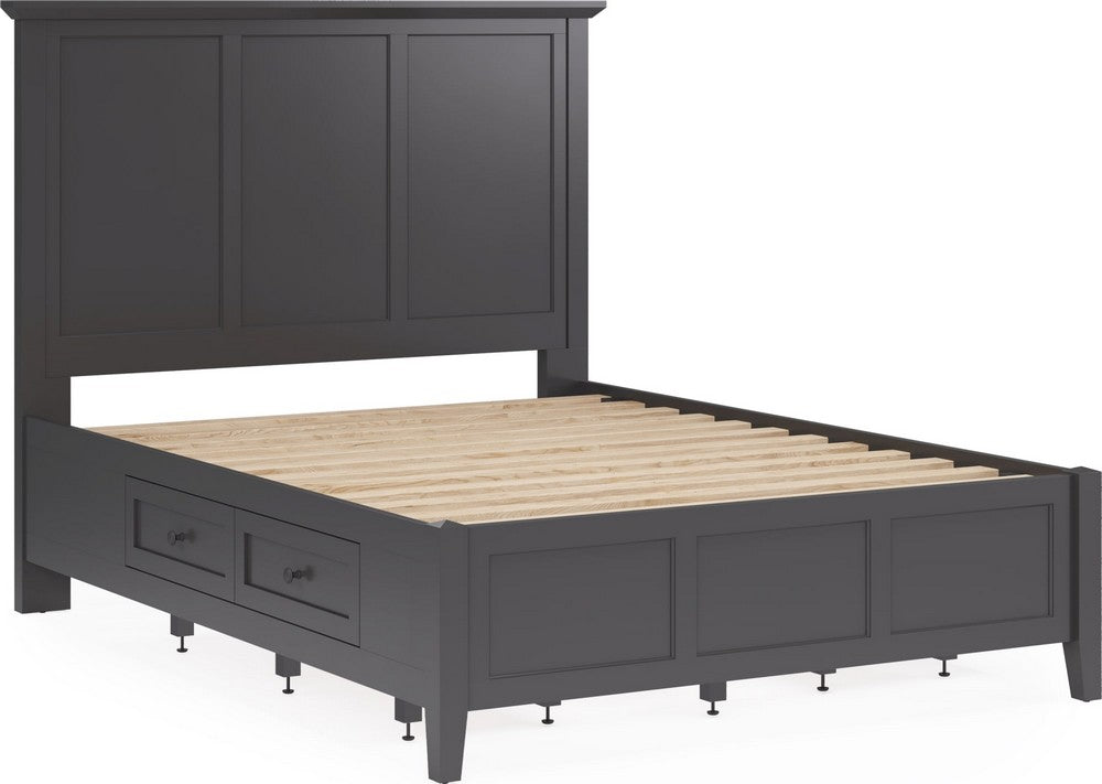 Modus Furniture - Grace King-size Four Drawer Platform Storage Bed in Raven Black - PNRBD7 view 4