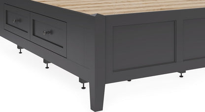 Modus Furniture - Grace King-size Four Drawer Platform Storage Bed in Raven Black - PNRBD7 view 8