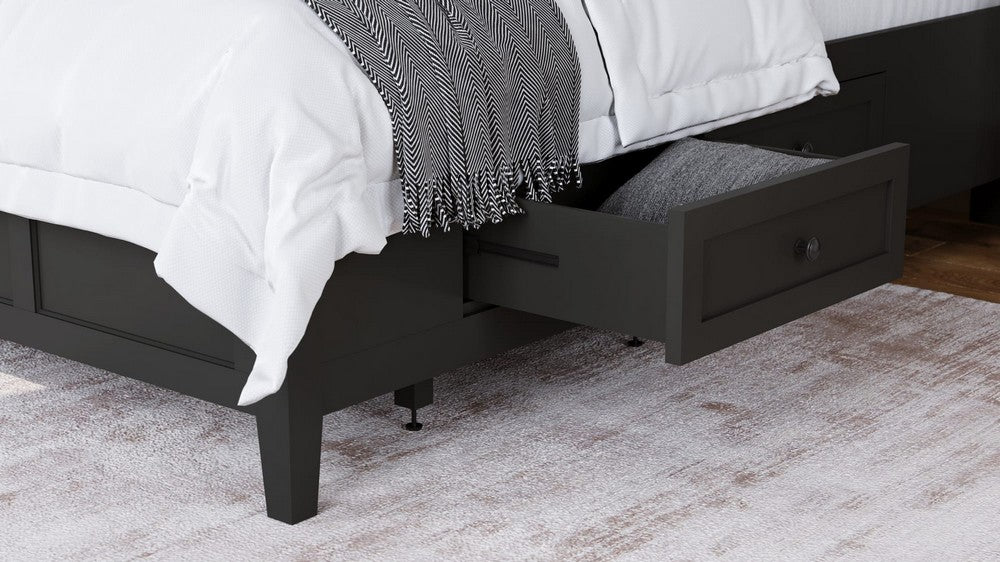 Modus Furniture - Grace King-size Four Drawer Platform Storage Bed in Raven Black - PNRBD7 view 9