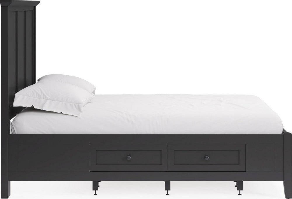 Modus Furniture - Grace Queen-size Four Drawer Platform Storage Bed in Raven Black - PNRBD5 view 3