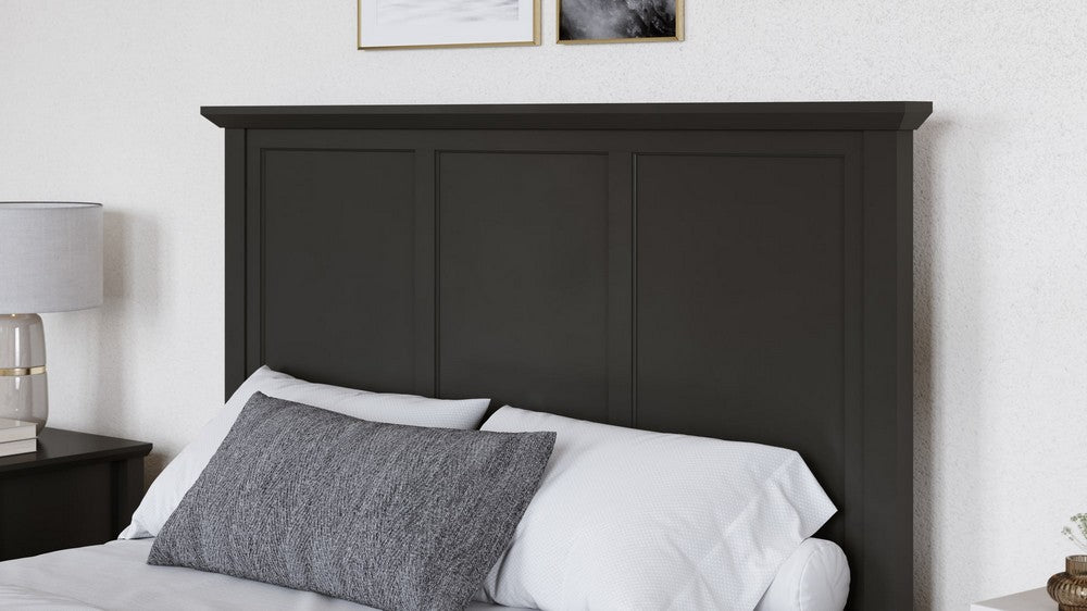 Modus Furniture - Grace Queen-size Three Panel Bed in Raven Black - PNRBL5 view 10