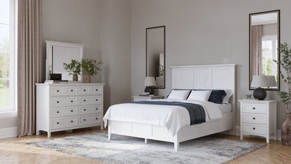Modus Furniture - Grace Queen-size Three Panel Bed in Snowfall White - PNRAL5 view 12