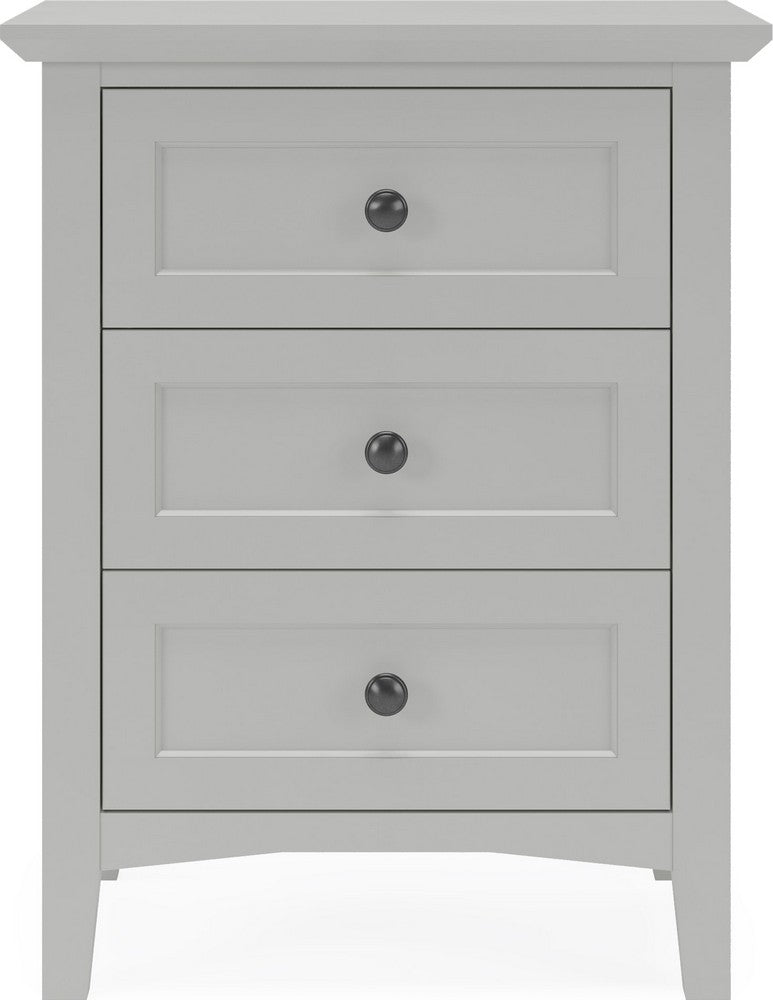 Modus Furniture - Grace Three Drawer Nightstand in Elephant Grey - PNKG81 view 2