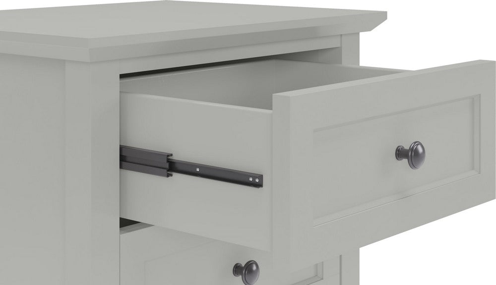 Modus Furniture - Grace Three Drawer Nightstand in Elephant Grey - PNKG81 view 4