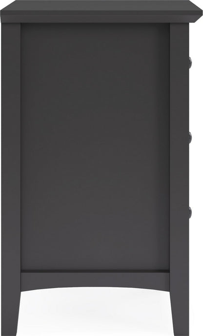 Modus Furniture - Grace Three Drawer Nightstand in Raven Black - PNRB81 view 3