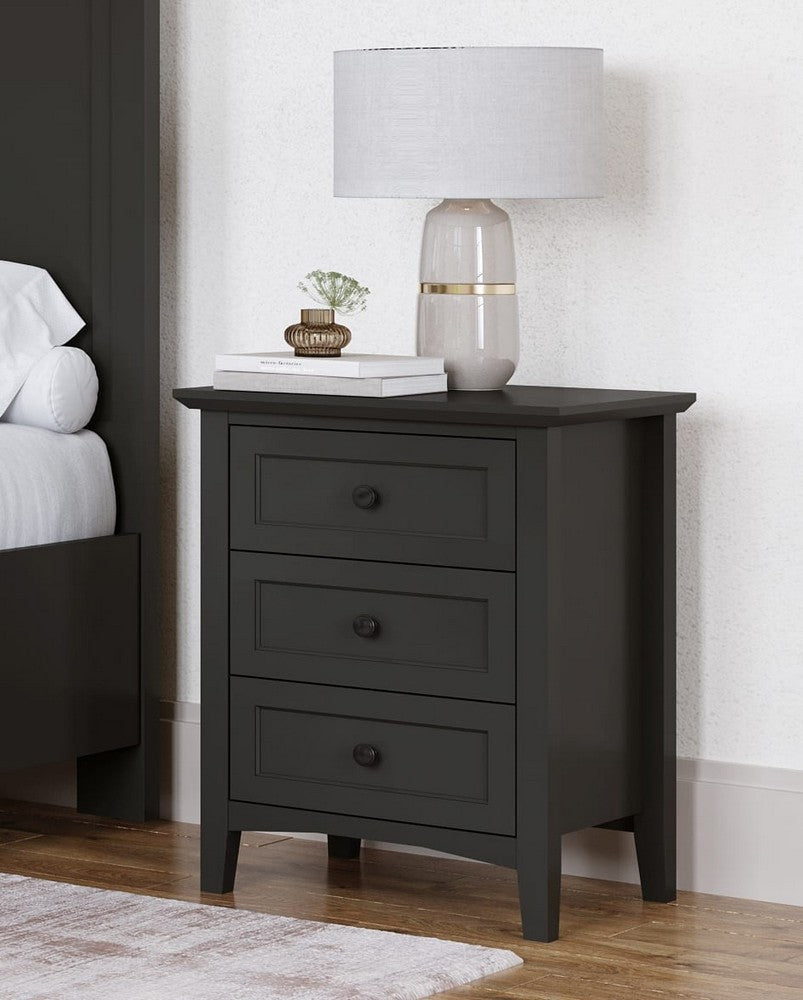 Modus Furniture - Grace Three Drawer Nightstand in Raven Black - PNRB81 view 6