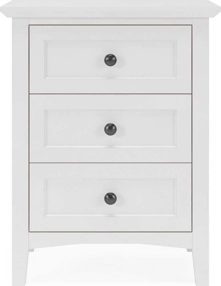 Modus Furniture - Grace Three Drawer Nightstand in Snowfall White - PNRA81 view 2