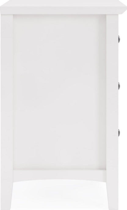 Modus Furniture - Grace Three Drawer Nightstand in Snowfall White - PNRA81 view 3