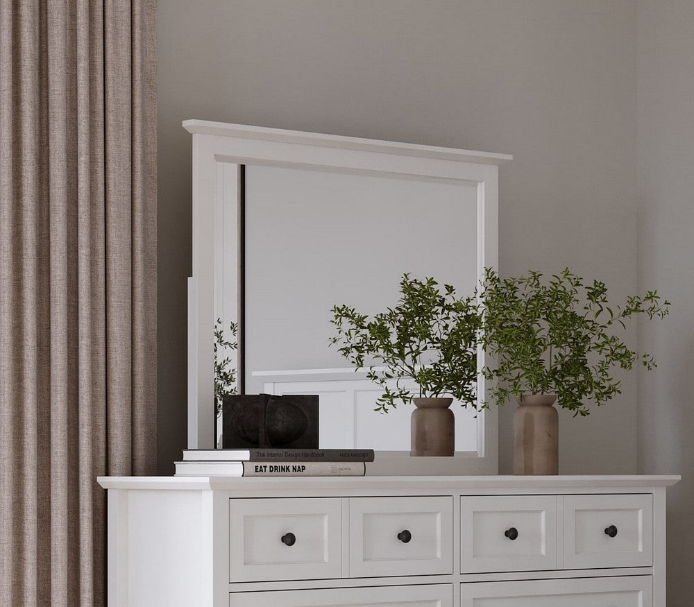 Modus Furniture - Grace Wall or Dresser Mirror in Snowfall White - PNRA83 view 5