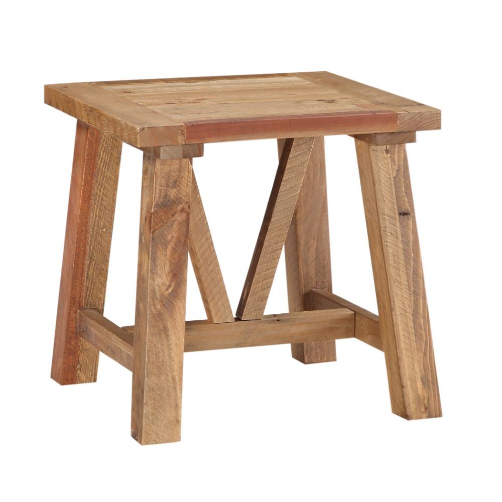 Modus Furniture - Harby Reclaimed Wood Square Side Table in Rustic Tawny - 8W6822 veiw 1