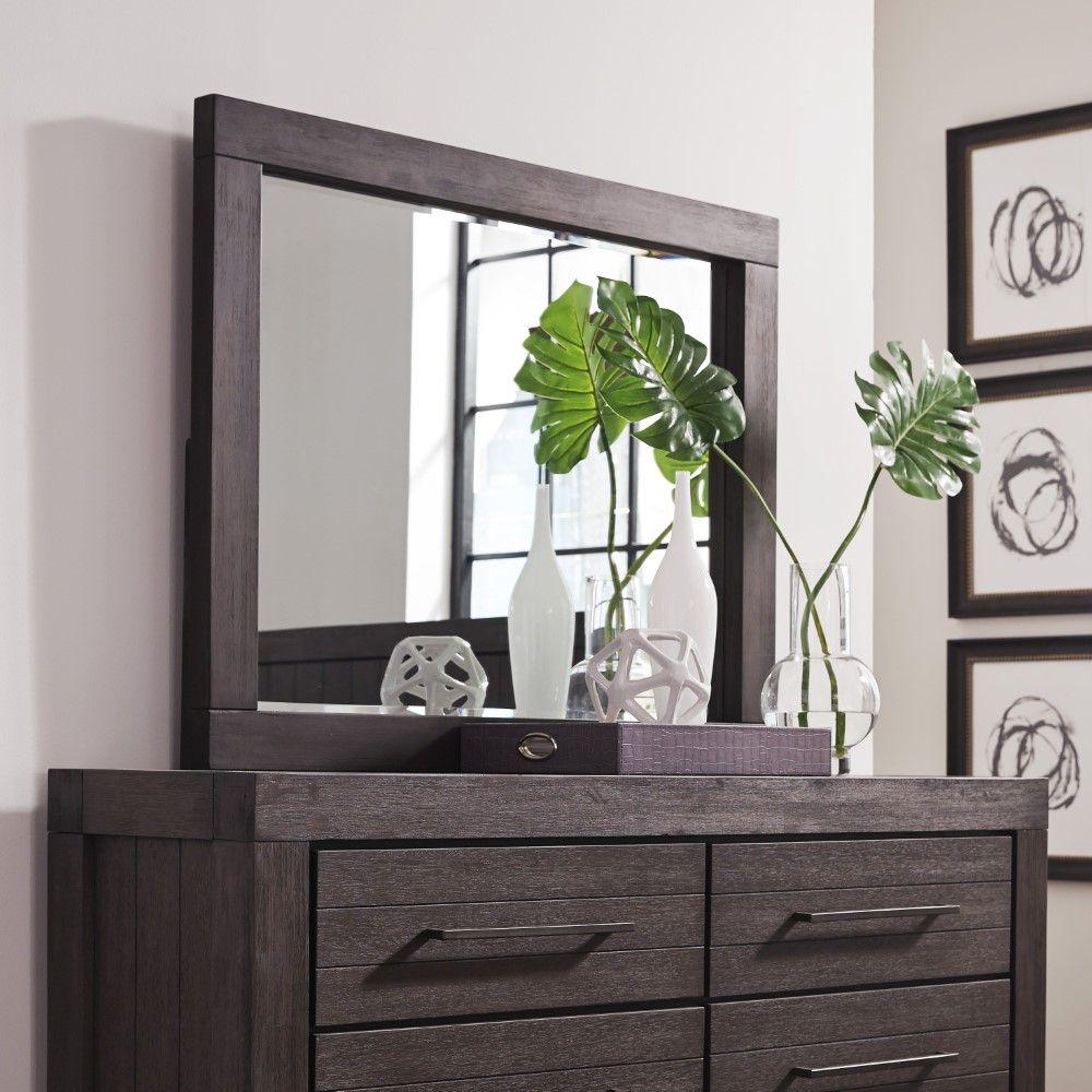 Modus Furniture - Heath Beveled Glass Mirror in Basalt Grey - 3H5783 veiw 2