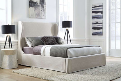 Modus Furniture - Hera Full-Size Upholstered Skirted Panel Bed in Oatmeal - CB96H41 veiw 1