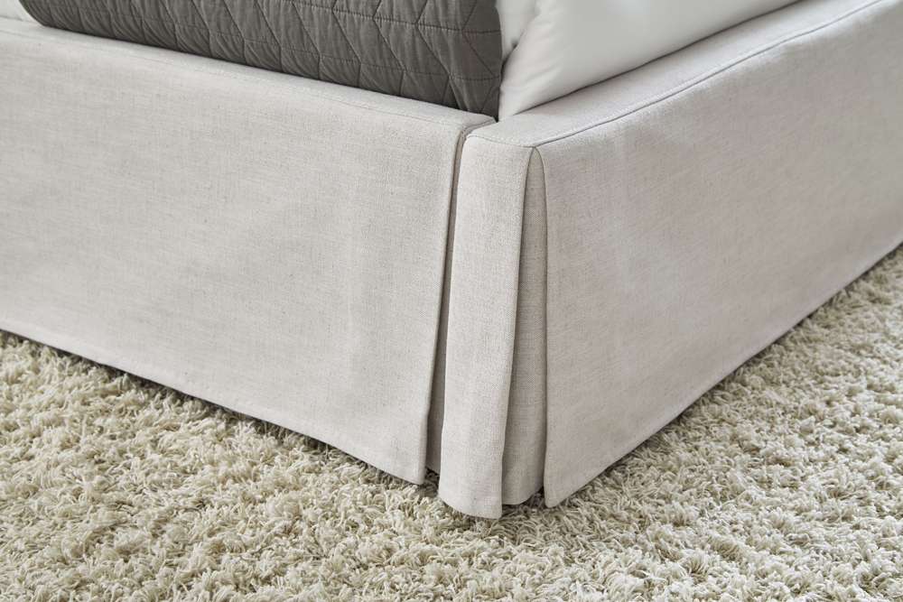Modus Furniture - Hera King-Size Upholstered Skirted Storage Panel Bed in Oatmeal - CB96J71 veiw 3