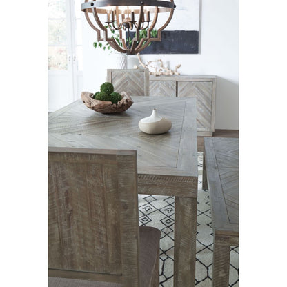 Modus Furniture - Herringbone Solid Wood Rectangular Dining Table in Rustic Latte - 5QS361 veiw 4