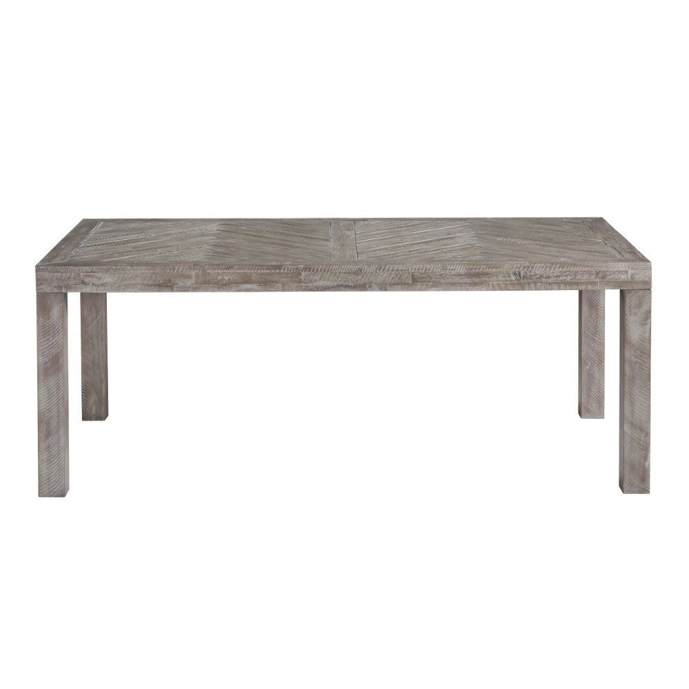 Modus Furniture - Herringbone Solid Wood Rectangular Dining Table in Rustic Latte - 5QS361 veiw 6