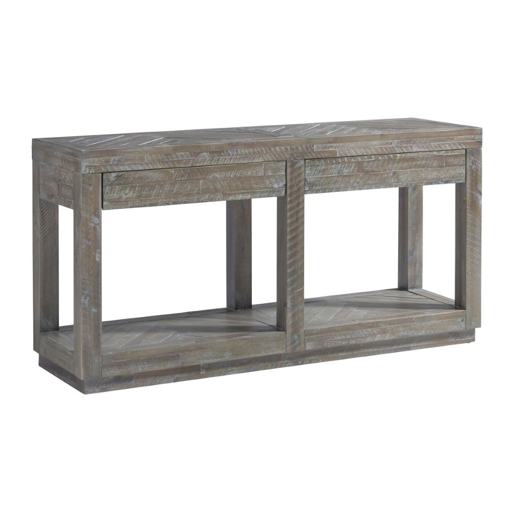 Modus Furniture - Herringbone Solid Wood Two Drawer Console in Rustic Latte - 5QS323 veiw 1
