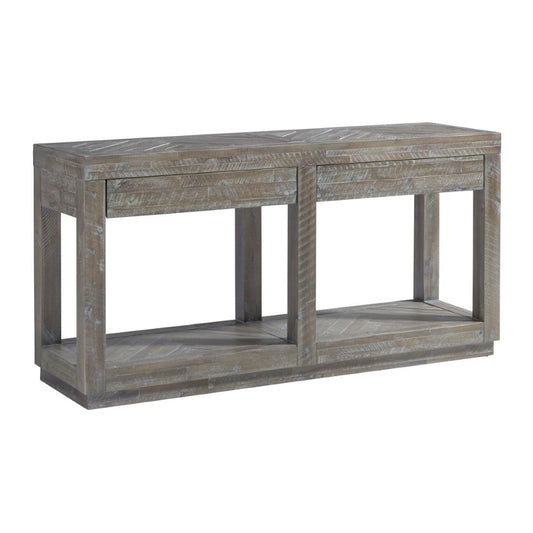 Modus Furniture - Herringbone Solid Wood Two Drawer Console in Rustic Latte - 5QS323 veiw 1