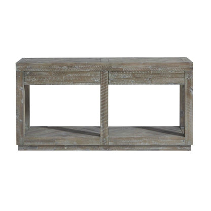 Modus Furniture - Herringbone Solid Wood Two Drawer Console in Rustic Latte - 5QS323 veiw 4