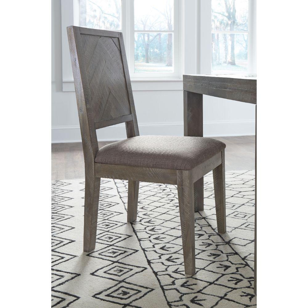Modus Furniture - Herringbone Solid Wood Upholstered Dining Chair in Rustic Latte (Set of 2) - 5QS363B veiw 2