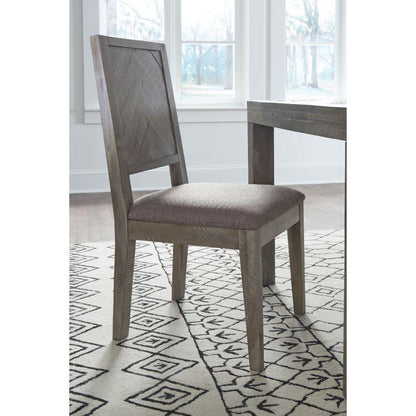 Modus Furniture - Herringbone Solid Wood Upholstered Dining Chair in Rustic Latte (Set of 2) - 5QS363B veiw 2