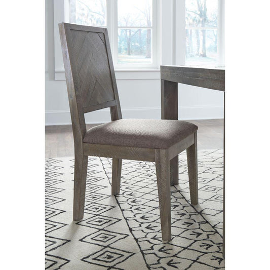 Modus Furniture - Herringbone Solid Wood Upholstered Dining Chair in Rustic Latte (Set of 2) - 5QS363B veiw 2