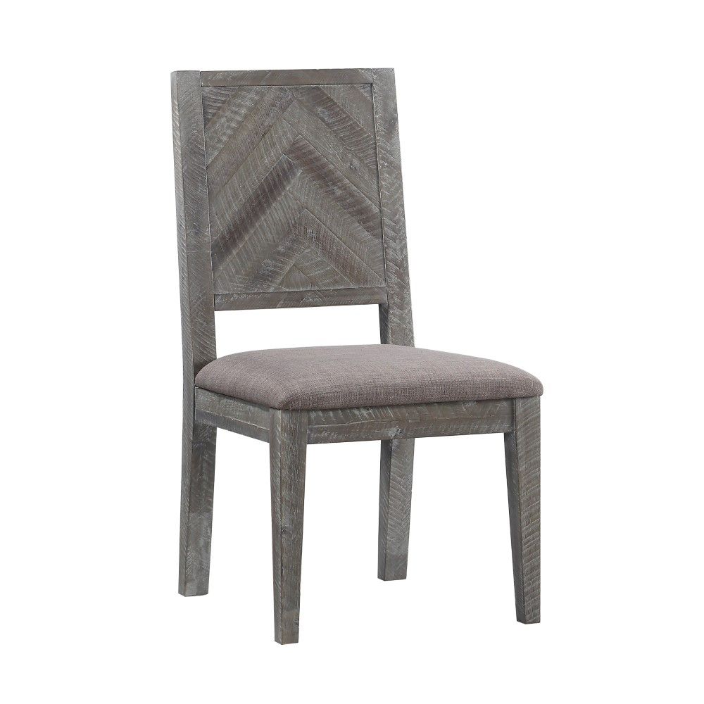 Modus Furniture - Herringbone Solid Wood Upholstered Dining Chair in Rustic Latte (Set of 2) - 5QS363B veiw 3