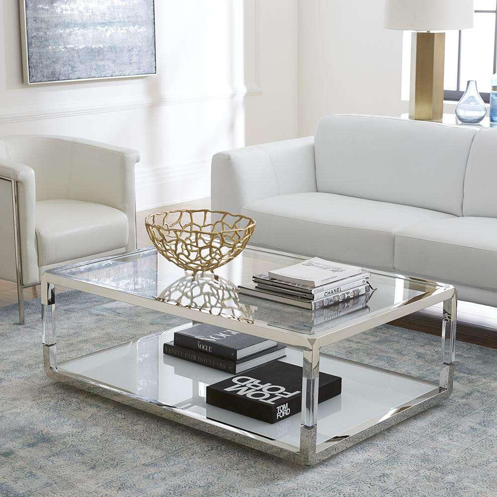 Modus Furniture - Jasper Coffee Table in Acrylic/White Glass/PSS - 8YW421 veiw 1